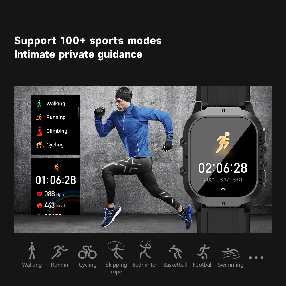 MISIRUN New C26 Smart Watch 100+ Sports Modes Bluetooth Call Smartwatch 1.96" AMOLED 1ATM Waterproof