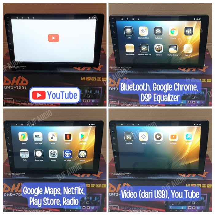 Head Unit Android Dhd 7001 - Layar 9 Inci 9 Inch - 2Gb+32Gb - Ram 2Gb - Rom 32Gb - Double Din