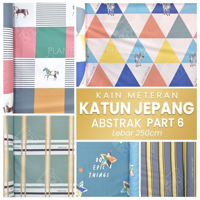 KAIN SPREI KATUN JEPANG MOTIF ABSTRAK L250CM PART 6