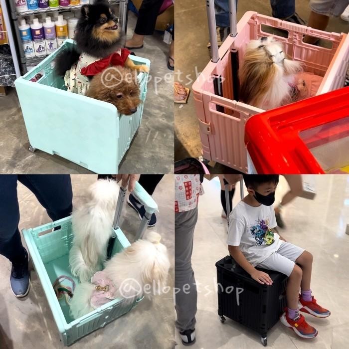 Box troli 65L / Troli anjing besar 65 / troli lipat barang /pet troli