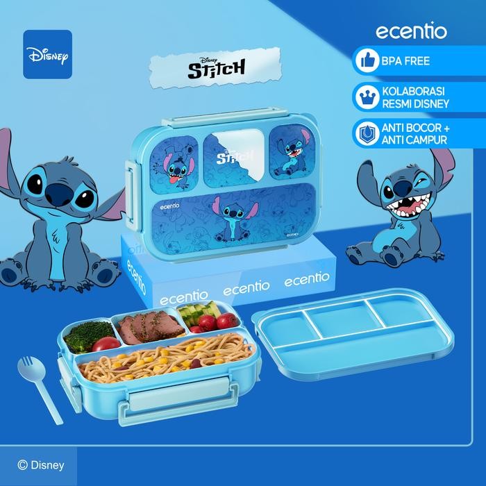 RUMAH_NAYA ECENTIOKIDS TEMPAT MAKAN ANAK DISNEY STITCH & LOTSO LUCU SEKOLAH BPA FREE BAYI ANTI