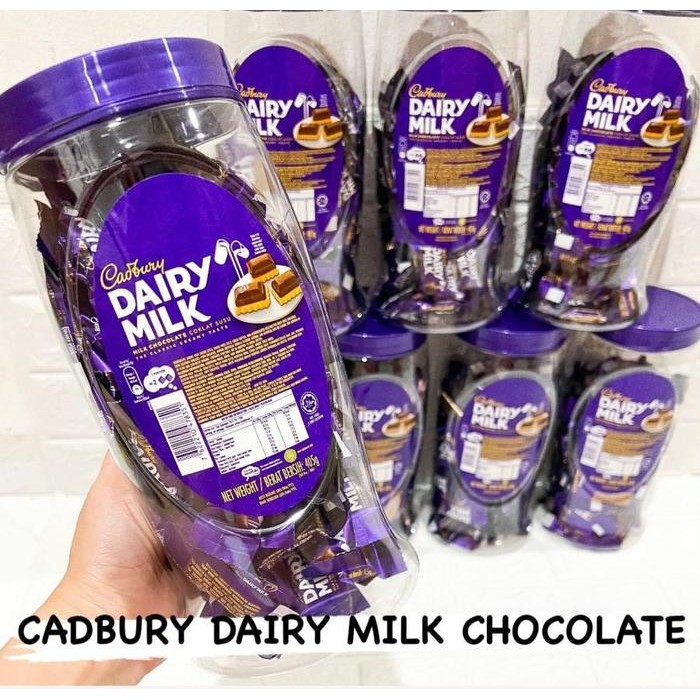 

terlaris Cadbury Dairy Milk 1 toples(85-90pcs) Cadbury Mini Ecer Import-cokelat Cadbury chocolate