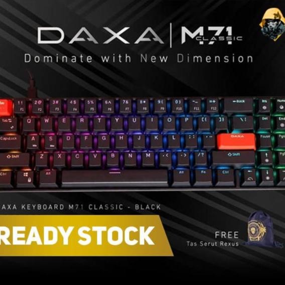 Terbaru Rexus Daxa M71 / M 71 Classic Black Mechanical Gaming Keyboard