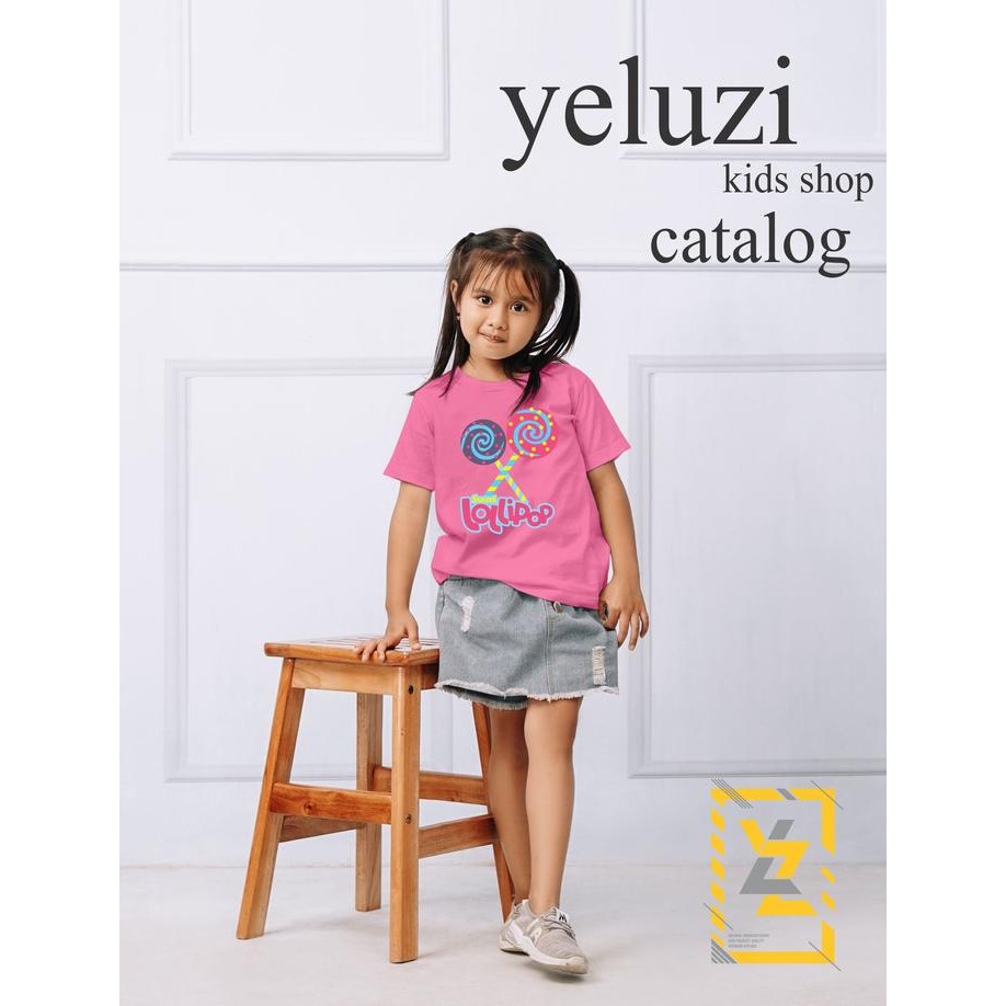 Kaos baju pakaian atasan anak cewe lolipop yeluzi