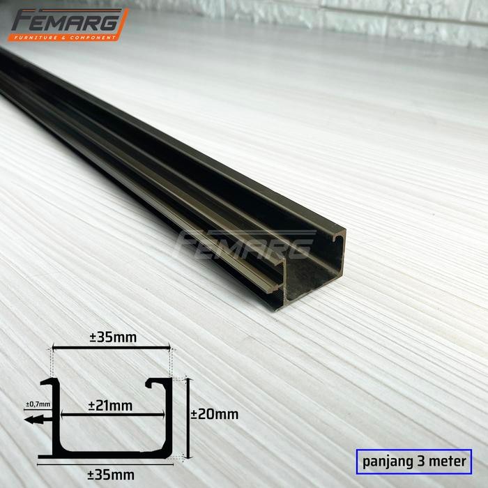 

Handle Aluminium Om 25 Femarg Profil Alumunium Gagang Pintu Lemari Edging