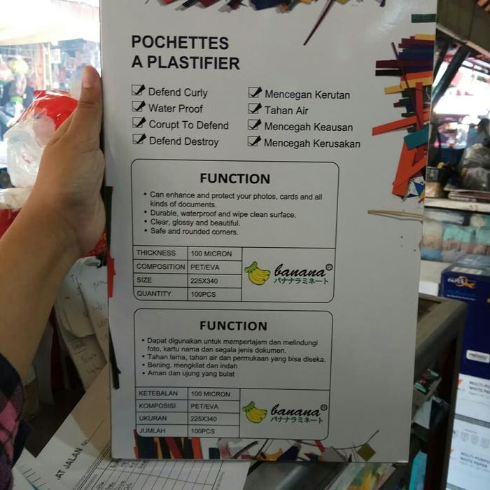 

Plastik Laminating Ukuran F4 Banana (100 Microns Isi 100 Lembar)