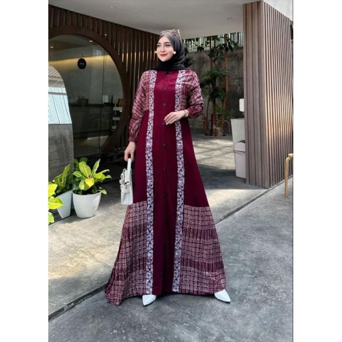 Gamis Twill ori Gamis twill cap pekalongan Gamis twill motif gamis syari gamis muslimah