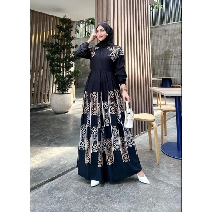 Gamis twill ori pekalongan Gamis motif Gamis twill jumbo ld 130