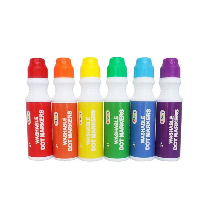 

Kitecs - Dot Marker Washable Jumbo, Coloring Painting Drawing Non Toxic, Spidol Anak Bulat Jumbo