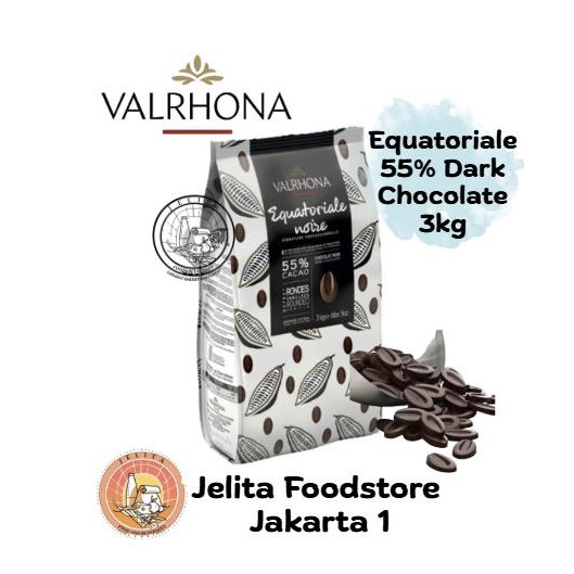 

Laura.Mart1 Valrhona Equatorial 55% Dak Chocolate 3Kg (Coklat Hitam) Cokelat Hitam