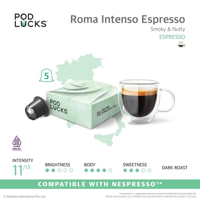 

Podlucks Roma Intenso Espresso Capsule Coffee Pasti Diskon