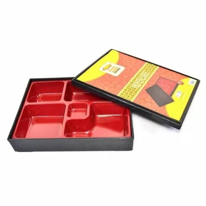 Bento Box / Kotak Makan / Bento Box Set + Tutup 10" Pc1110K / Golden Dragon Melamin Hokben / Piring