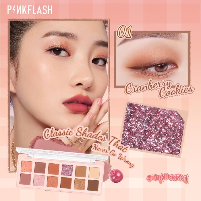 

Promo [Official] Pinkflash #Pinkdessert Pink Dessert 12 Shades Eyeshadow Palette High Pigment Fine