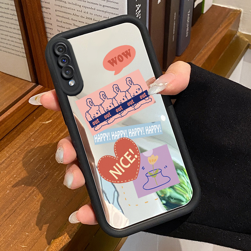 Casing Hp Untuk Samsung Galaxy A50 A50s A30s Case Kelinci lucu cermin Kasing tipis Perlindungan Kesi