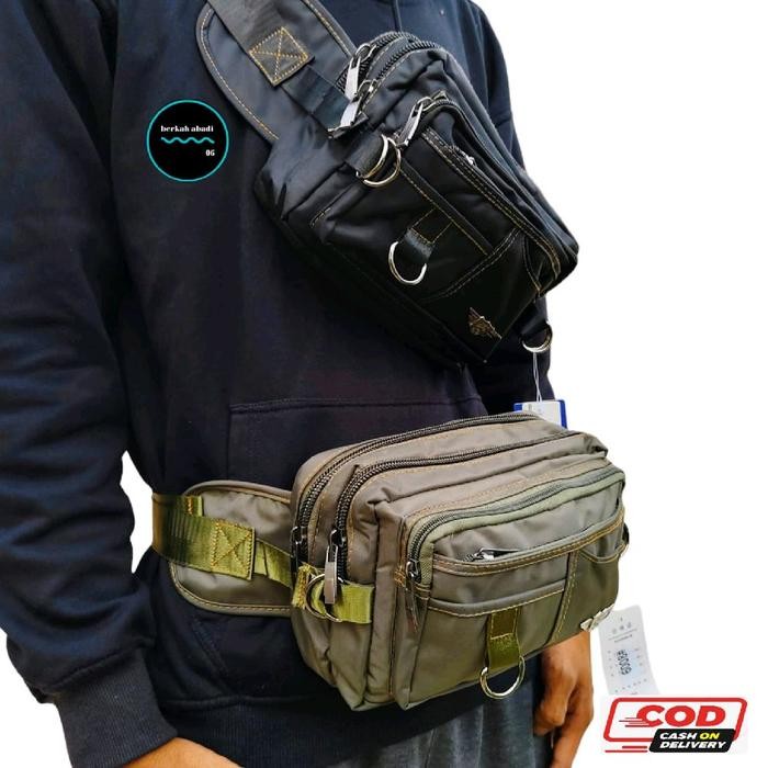 promo cod Tas pria Pinggang besar tas dada gede tebal Selempang Cowo