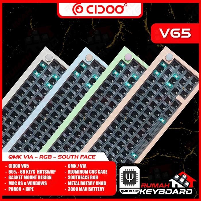(Expert) MECHANICAL KEYBOARD - CIDOO V65 V2 - 66 KEYS - GASKET - SOUTH - BARE