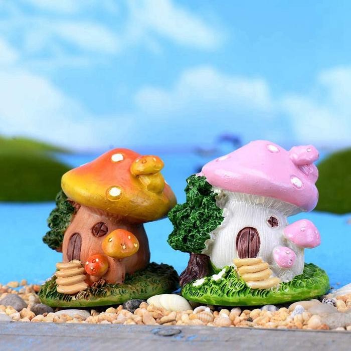 hiasan aquarium mini mushroom, hiasan aquarium mini jamur
