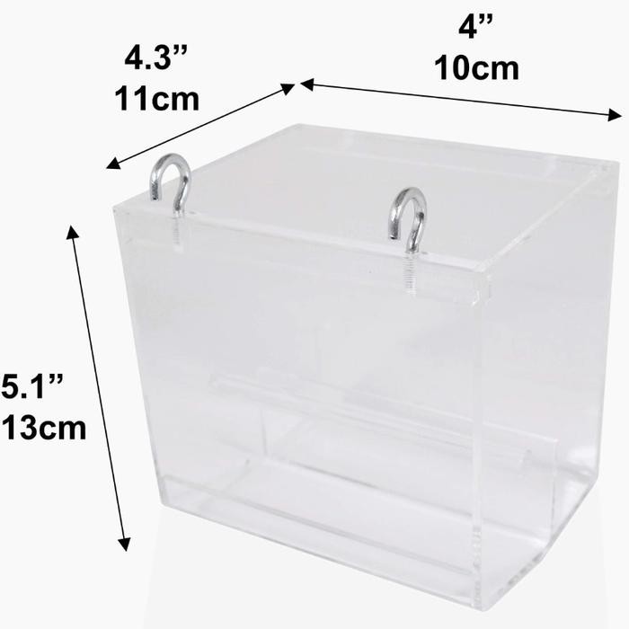 tempat pakan burung akrilik, tempat pakan burung, wadah pakan burung