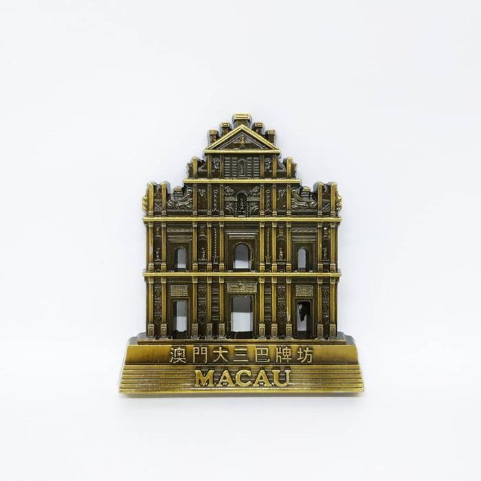 Fridge Magnet Tempelan Kulkas Souvenir Negara Cina China Tiongkok Besi Macau Gedung B