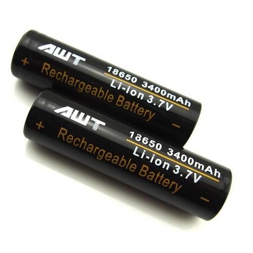 Battery AWT 18650 3400mah Black Hitam Batre Baterai