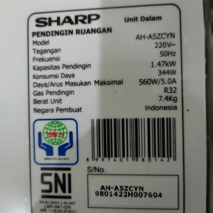 [Expret] AC SHARP AH-A5 UCY 1/2pk TURBO COOL SERIES R32 0.5pk Garansi 10th 5ucy