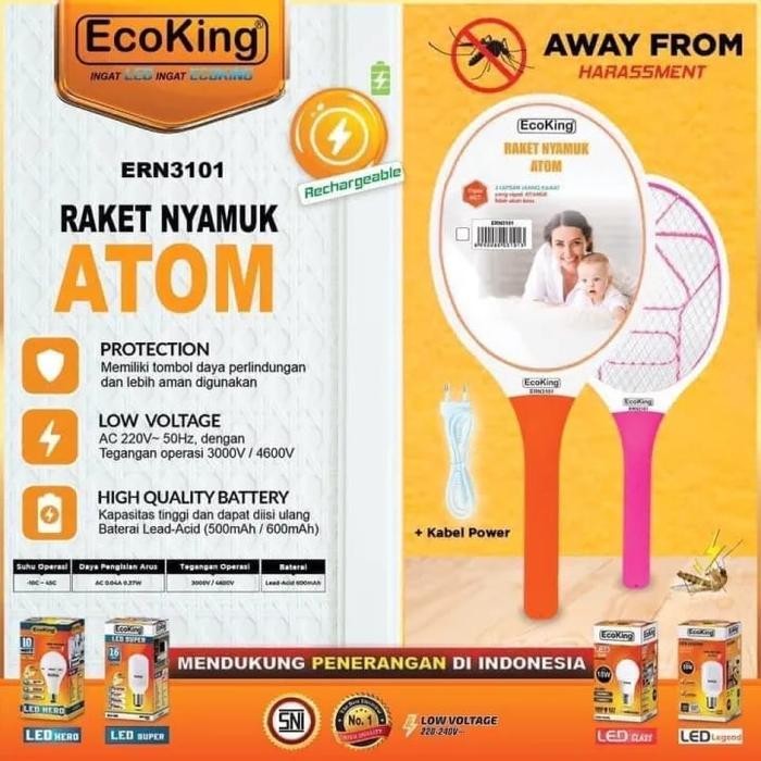 RAKET NYAMUK ATOM ERN 3101 ECOKING