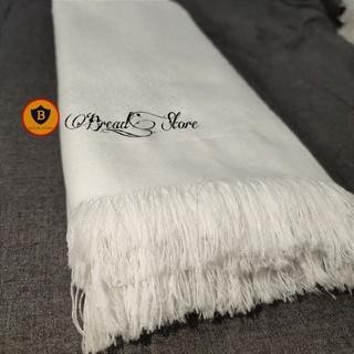 Sorban Putih Polos Lembut Nyaman Grosir - Kain sorban Putih Pria Dewasa 120x100cm