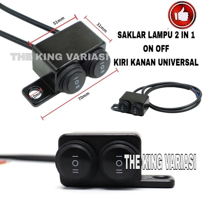 Saklar Lampu Motor 2 In 1 Universal / Tombol Lampu 2 In 1 / Saklar Lampu Motor 2 In 1 On Off 4 Mode