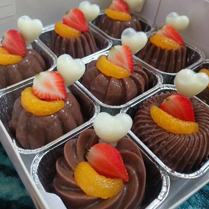 

pudding coklat cup isi 9+vanila vla