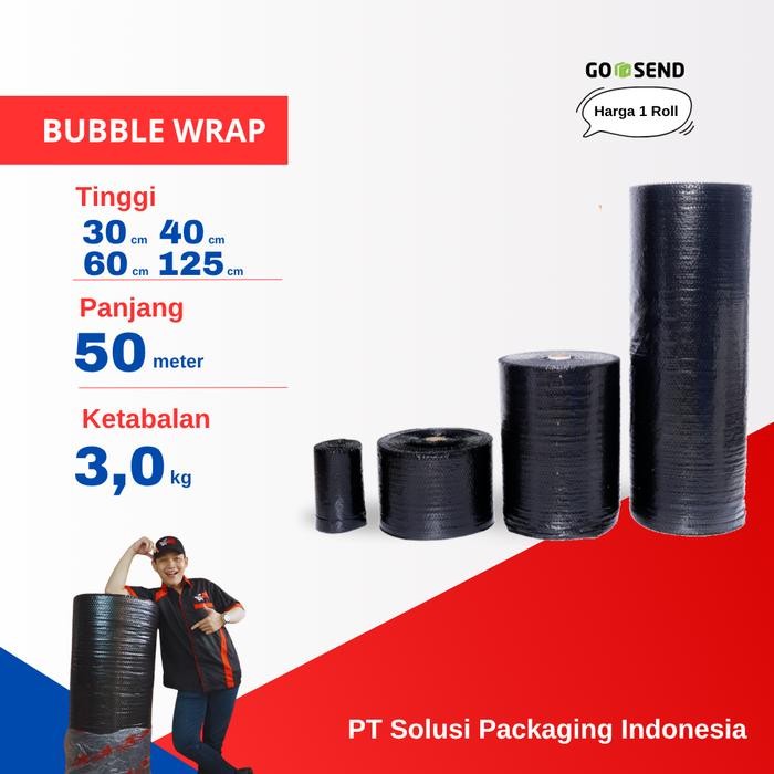 

FLYHOME Plastik bubble wrap potongan 30cm 40cm 60cm roll hitam putih
