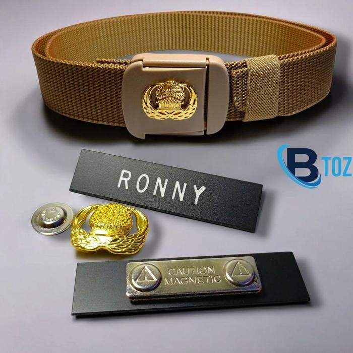 

Ready- Ikat Pinggang Korpri Premium Tali Coklat Dengan Pin Korpri Magnet & Papan Nama Grafir Caution