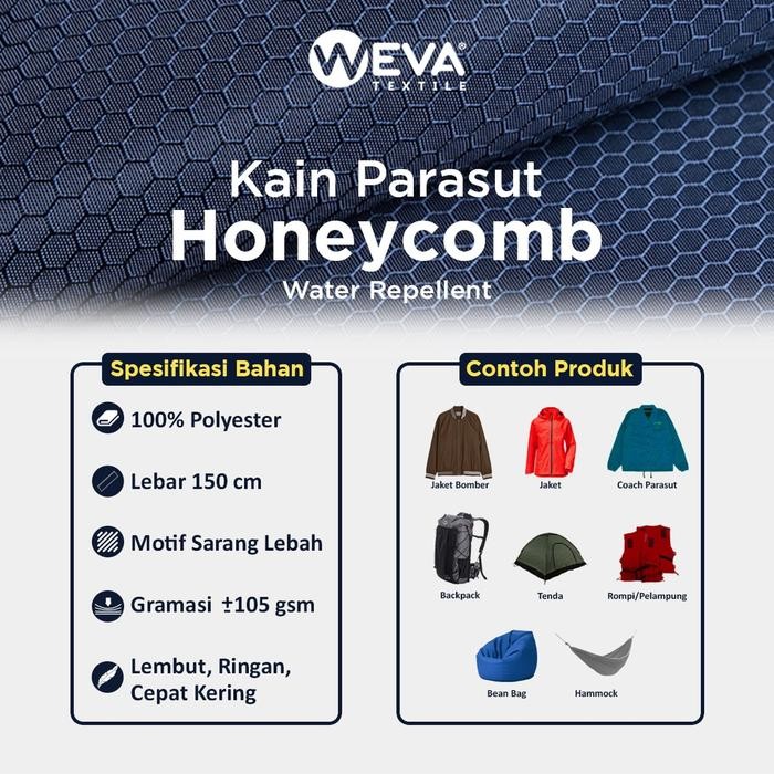

BAHAN KAIN PARASUT HONEYCOMB KAIN JAKET WATERPROOF TERBAIK KODE 428