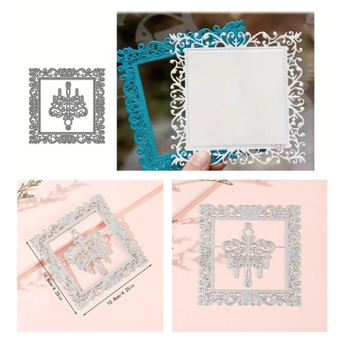 

METAL CUTTING DIES SQUARE SET CETAKAN STENCIL METAL FOR CARDS ETC#168 KODE 784