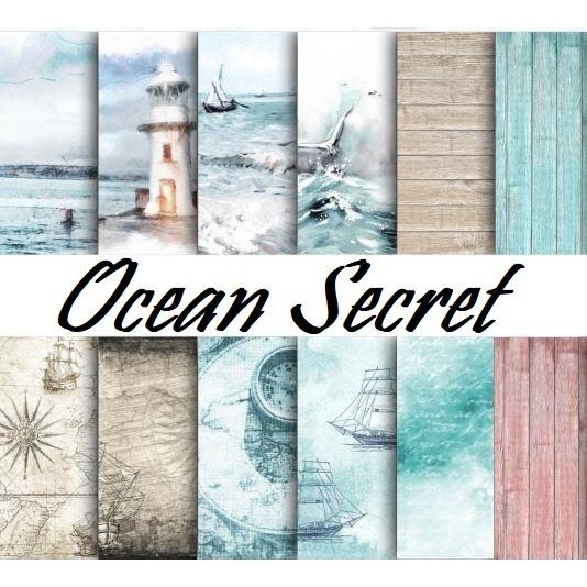 

SCRAPBOOKING PATTERNED PAPER 6"X6" - OCEAN SECRET (24 SHEETS) KODE 969