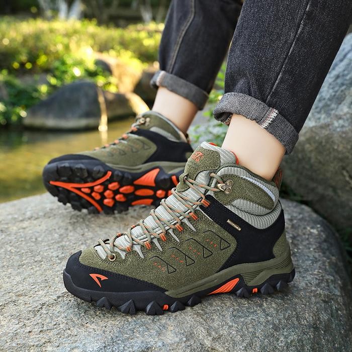 Sepatu Gunung SNTA 506 Gren Orange Se Waterof Soft Shell Outdoor Traveling Hiking Shoes Uni