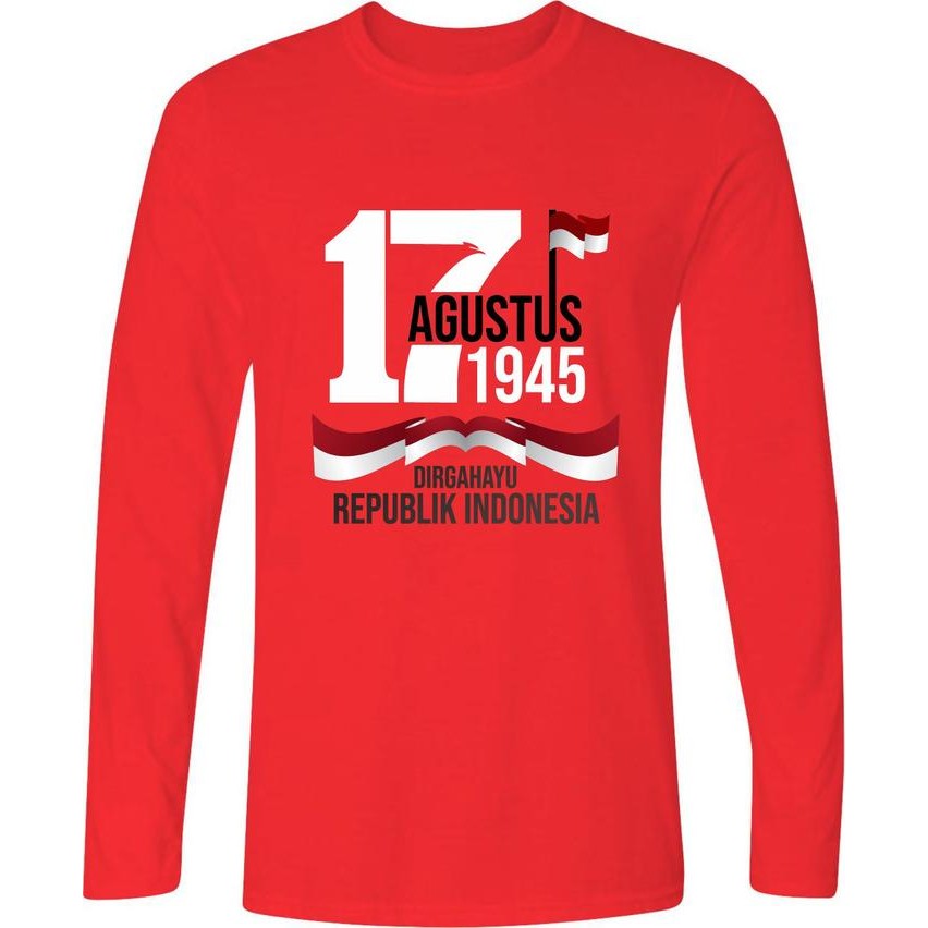 Termurah Kaos Hut Ri Lengan Panjang 17 Agustus Dirgahayu Ri / Kaos Murah / Kaos Unisex Grab/Gosend