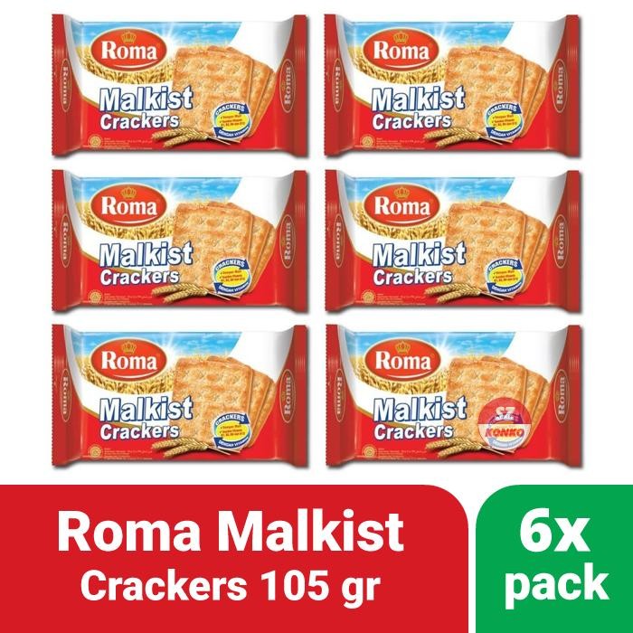 

New Six Pack - 6x Biskuit Roma Malkist Crackers 135 gr - Paket Hemat
