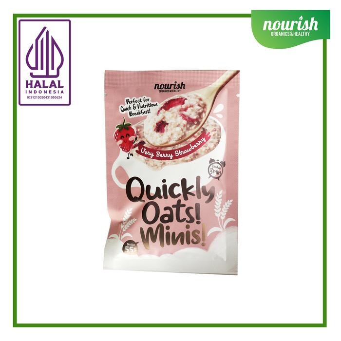 

New Quickly Oats! Minis! Instant Oatmeal Very Berry Strawberry Sachet 55gr