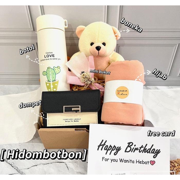 

[H.Bot] Hampers Kado Ulang Tahun Cewek Gift Box Hadiah Segi Empat Kerudung Jilbab Birthday Valentine