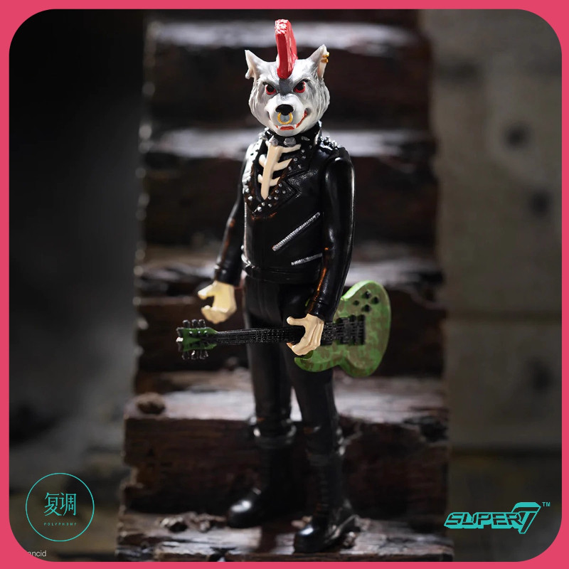 Super7 Rancid ReAction Figure Skeletim Wave 3 Wolf Head Toy Collection Gift Boy Halloween Birthday