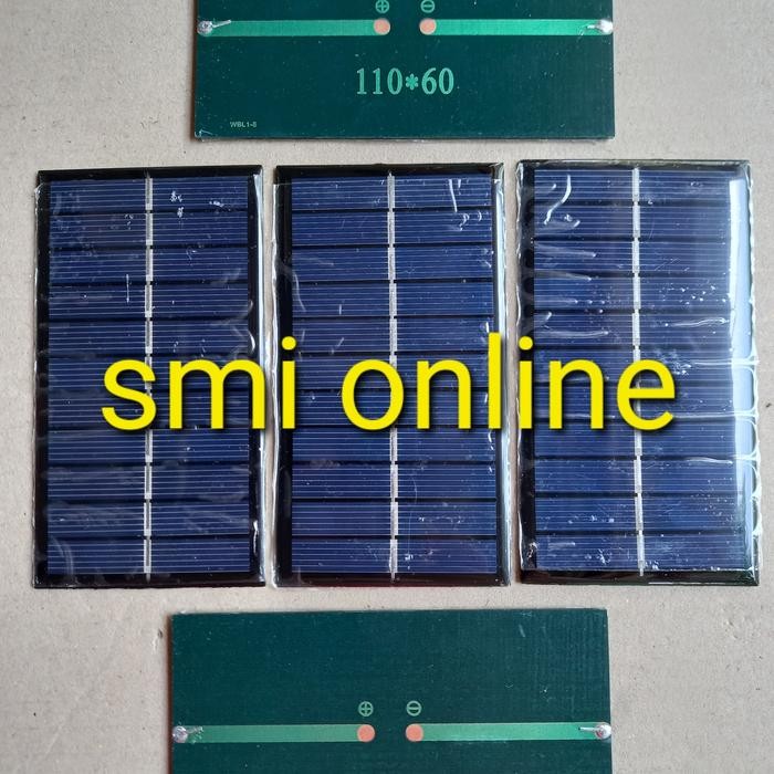 Solar cell mini plus kabel dan jack dc isi paket 5 pcs Alat Lampu Mainan