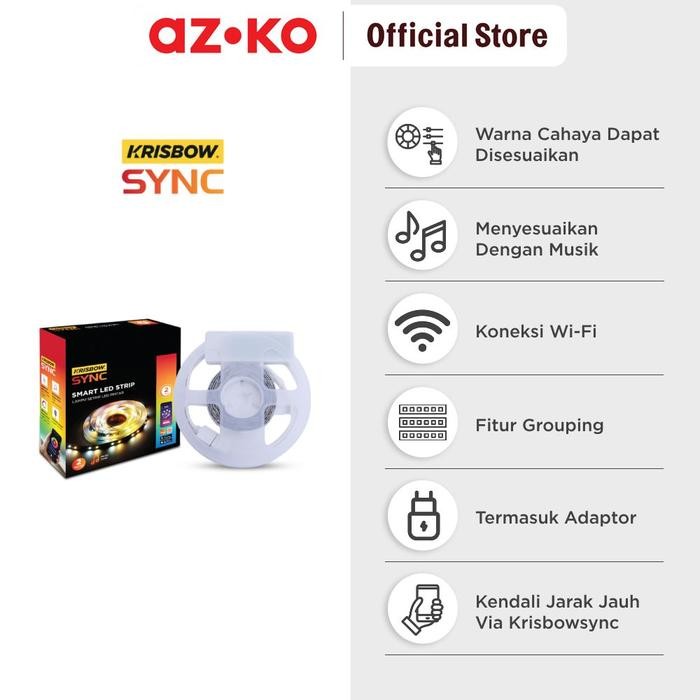 Azko Krisbow Sync Smart Lampu Led Strip Wifi Rgb Decorative Lights Lampu Strip Led Lampu Dekorasi