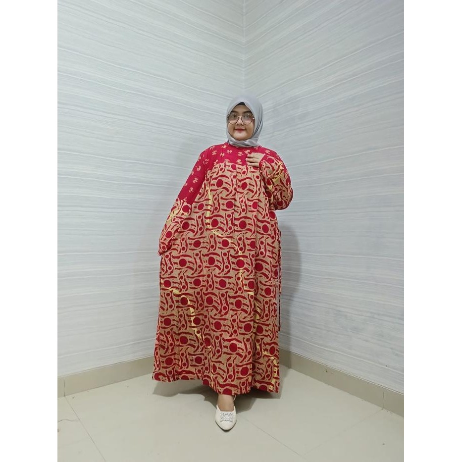 GAMIS BATIK JUMBO TALITHA LD 145 PB 135 motif Bunga Cantik Muslim Wanita Syari