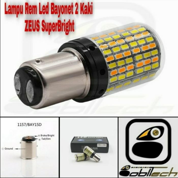 BOBLTECH LAMPU REM MOBIL LED BAYONET 2 KAKI BAY15D 1157 ZEUS CAR CANBUS (2 BUAH)