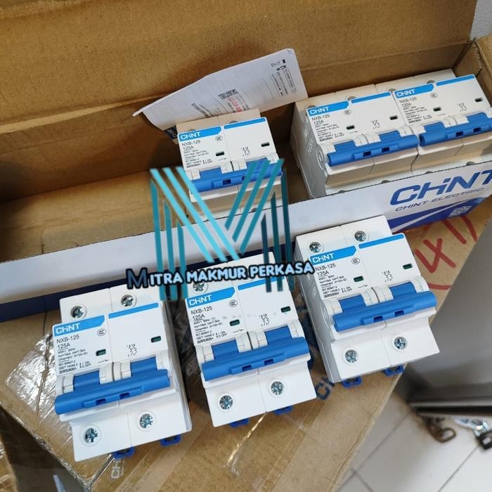Mcb Chint 80A/100A/125A 2Phase 10Ka Chint Nxb-125 Baru New Mcb 2P