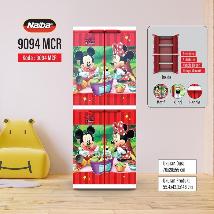 Naiba - Lemari Mini Msc Naiba Karakter License - Lemari Pakaian Plastik Furniture Grab/Gosend