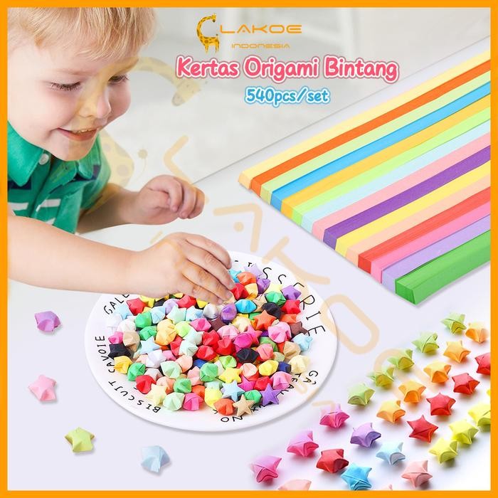 LAKOE Kertas Orami Bintang Warna Orami Star Paper Motif Bintang Craft Crafting Stuff DIY