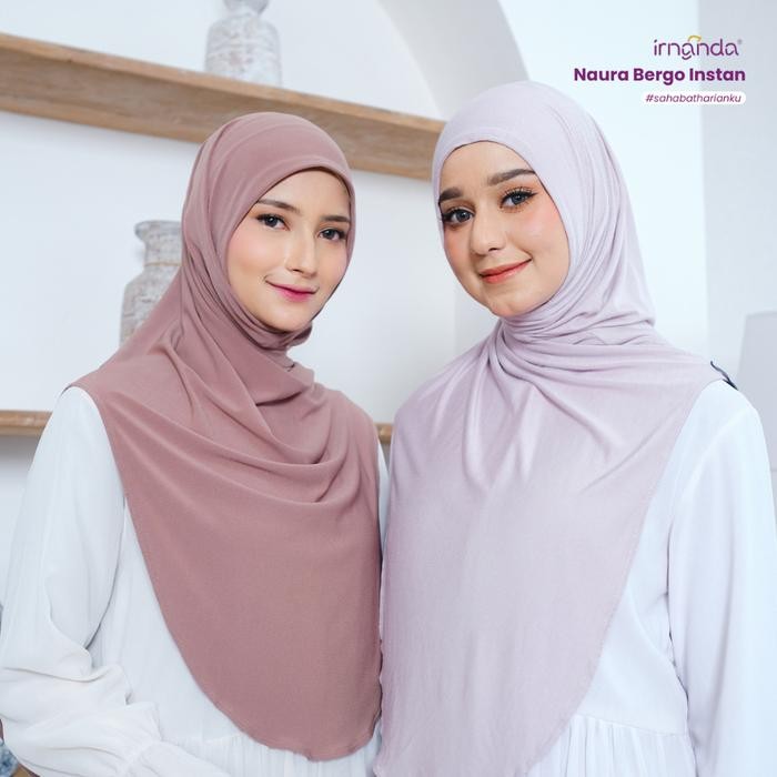 Irnanda Naura Hijab Bergo Instan Premium Oval Anti tembem Adem Soft Pad