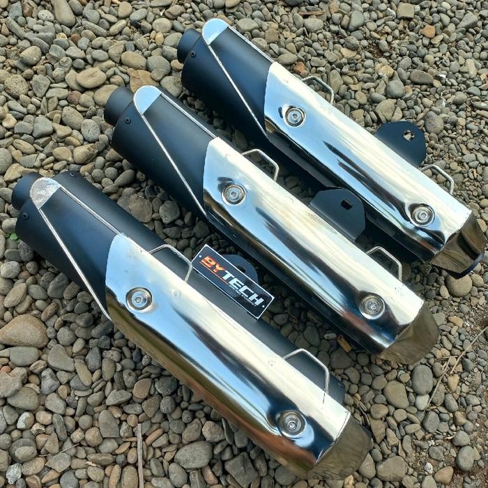 SILINCER SCORPIO BEDELAN ORIGINAL BYTECH BASS ULEM/ADEM inlet 50mm Motorcycle Knalpot Racing