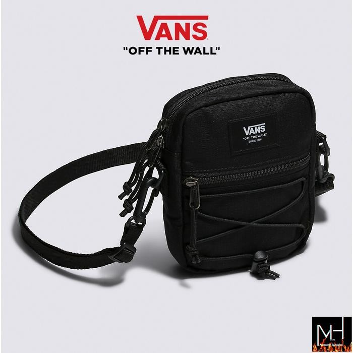 VANS SLING BAG/TAS LOGO FULLBLACK UNISEX ORIGINAL 100%